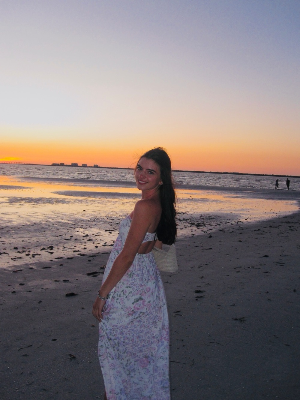 Strapless Hollister Floral Maxi Dress in Light Pink and Cream
